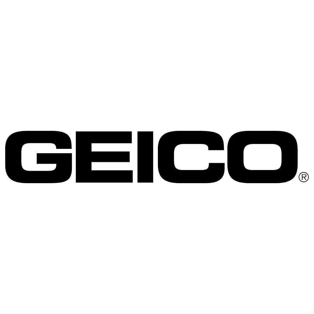 GEICO logo in bold black sans-serif font with registered trademark symbol on white background.