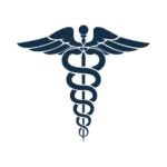 Healthcare providers caduceus symbol with winged staff and intertwined serpents