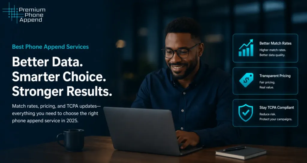 Best phone append services improving data quality, match rates, pricing transparency, and TCPA compliance